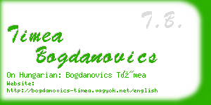 timea bogdanovics business card